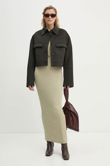 Jakna Nanushka Oversized Cropped Wool Jacket Zelena | NW24PFSG27197, 1