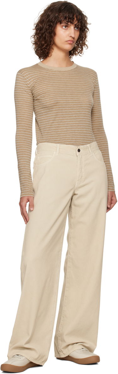 Hlače The Row The Row Eglitta Wide-Leg Corduroy Trousers Bež | 6525-W3724, 3