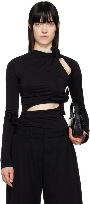 Majica Acne Studios Acne Studios Knotted Cutout Long Sleeve Top Črna | AL0453-, 0