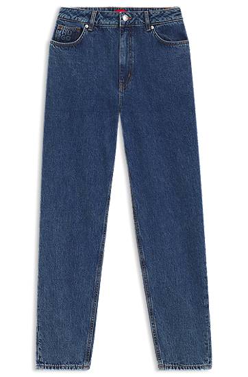 Kavbojke BOSS Mom Fit Rigid Denim Jeans Modra | 50542462