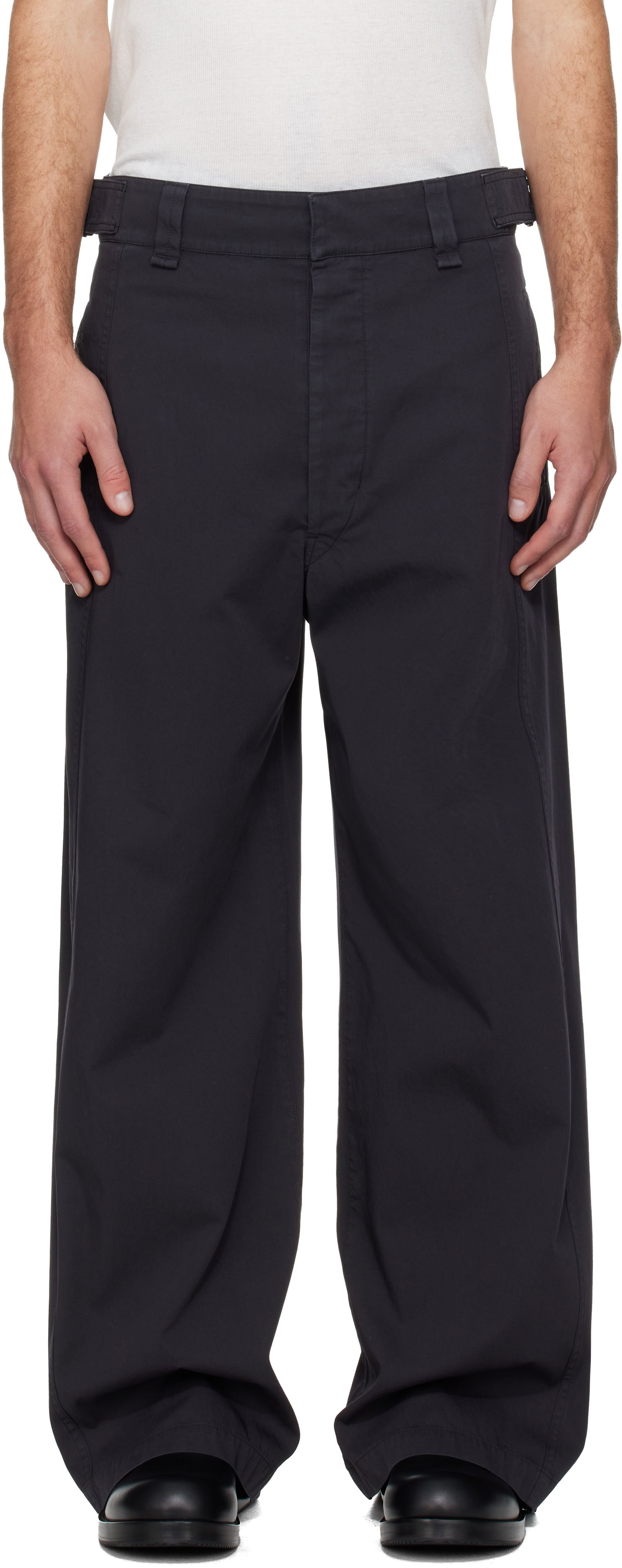 Hlače LEMAIRE LEMAIRE Maxi Utility Trousers Črna | PA1249 LF1481, 0
