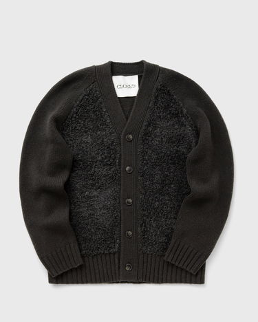 Pleteni pulover CLOSED V-Neck Button-Front Mixed-Texture Cardigan Črna | C86448-93Q-22-164, 0