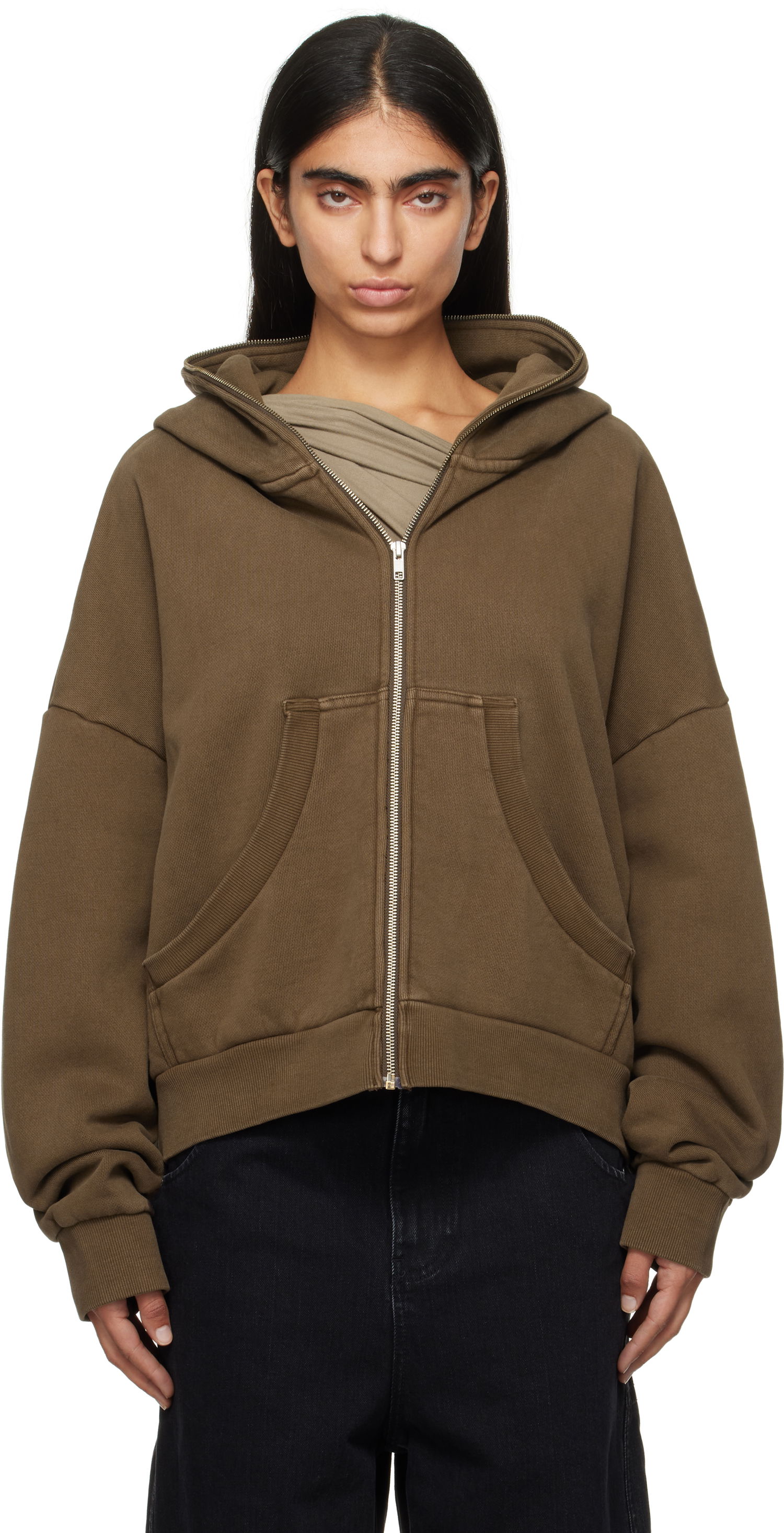 Pulover Entire Studios Entire Studios Eternal Zip Hoodie Rjava | ES2202BT, 0