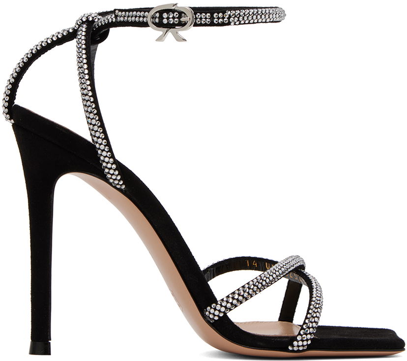 Superge in čevlji Gianvito Rossi Crystal-Embellished Suede Sandals Črna | G32326.15RIC.CAM