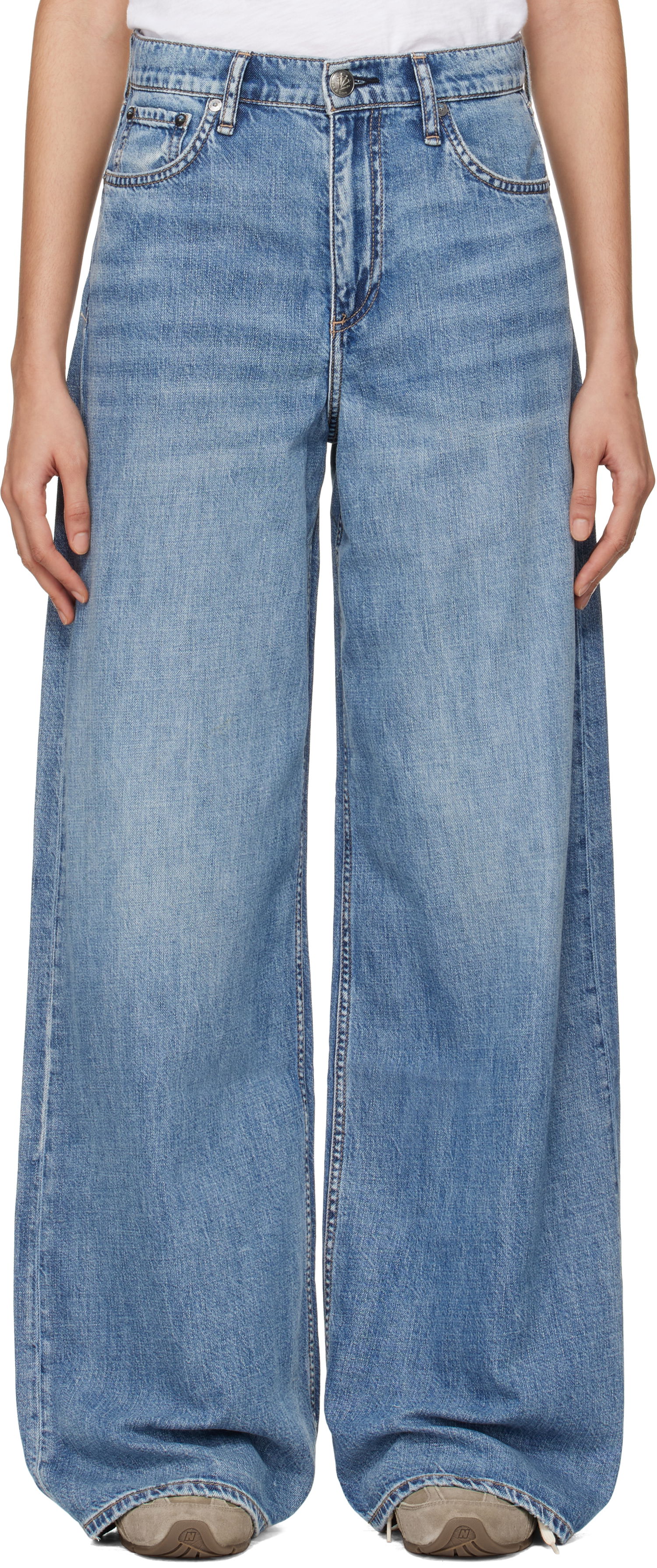 Kavbojke rag & bone Rag & Bone 'The Sofie' High-Rise Ultra Wide Leg Jeans Modra | WDD24F29521FBE, 0