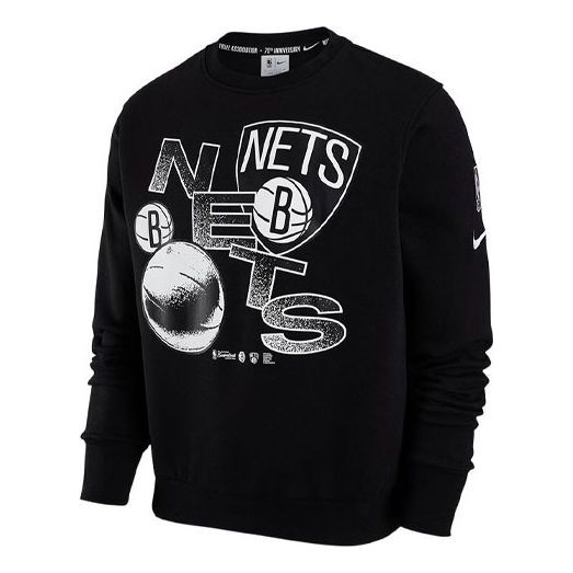 Pleteni pulover Nike Brooklyn Nets Courtside Fleece Pullover Črna | DH9429-010
