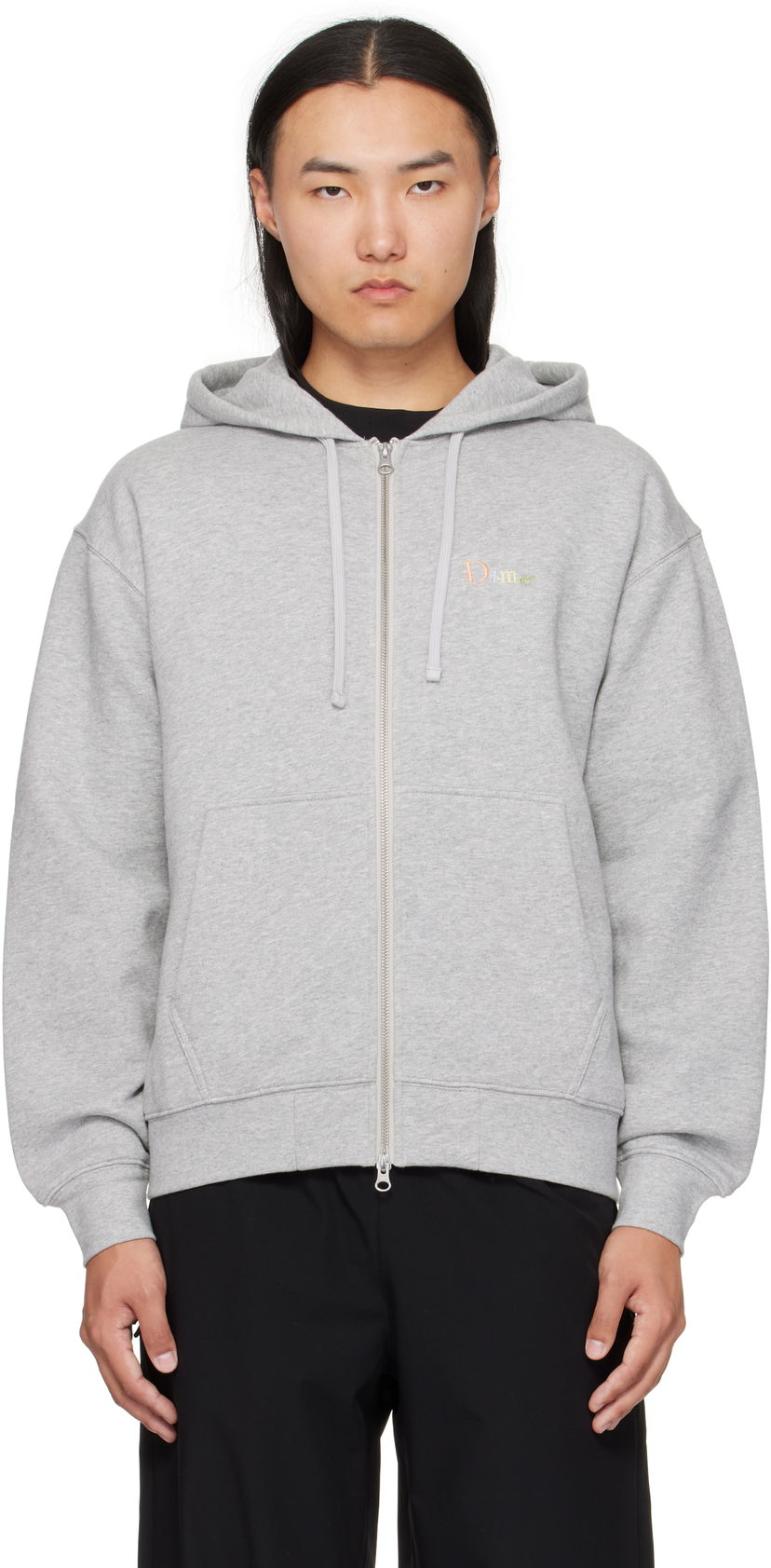 Pulover Dime Dime Friends Zip Hoodie Siva | DIMEFA2552GRY