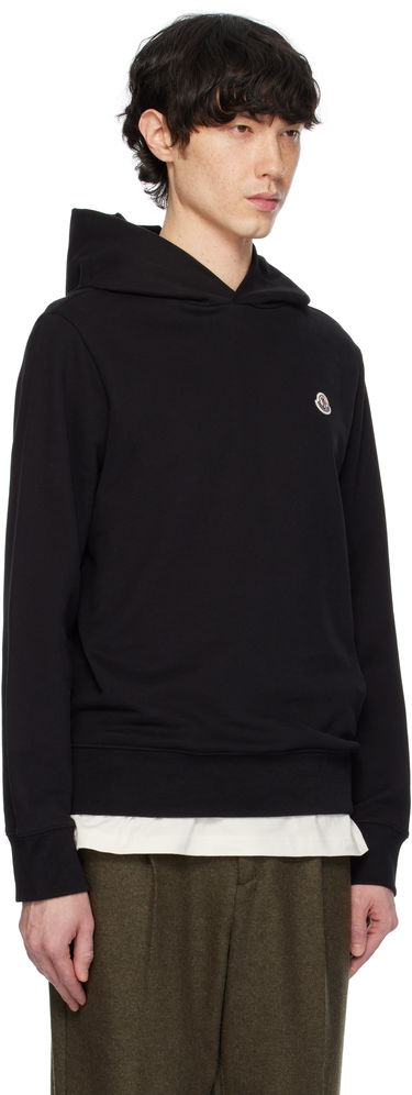 Pulover Moncler Moncler Cotton Logo Patch Hoodie Črna | K10918G0003589AUJ, 1