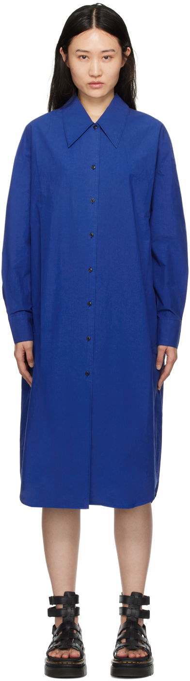 Srajce YMC YMC Judy Midi Shirt Dress Modra | Q1WAD