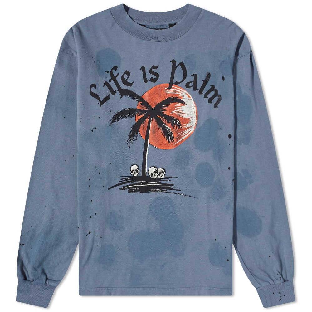 Pleteni pulover Palm Angels Sumset Palm Garmet Dyed Tee Siva | PMAB002F22JER0034910, 0