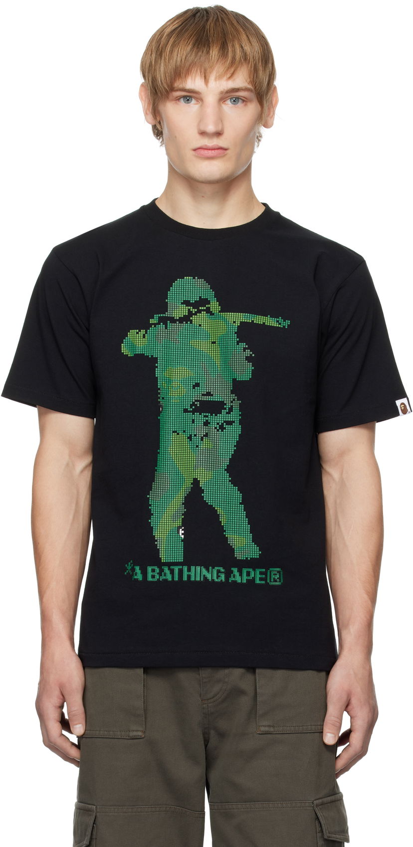 Majica BAPE Bitmap Soldier Graphic T-Shirt Črna | 001TEK801042M