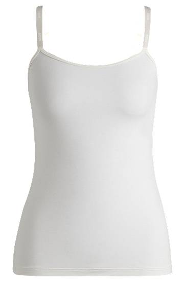 Modrček BOSS Stretch Jersey Underwear Vest Bela | 50515379