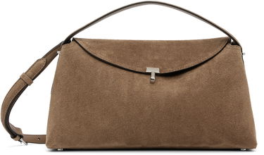 Torbica TOTEME TOTEME T-Lock Suede Top Handle Bag Rjava | 241-WAL961-LE0004, 0