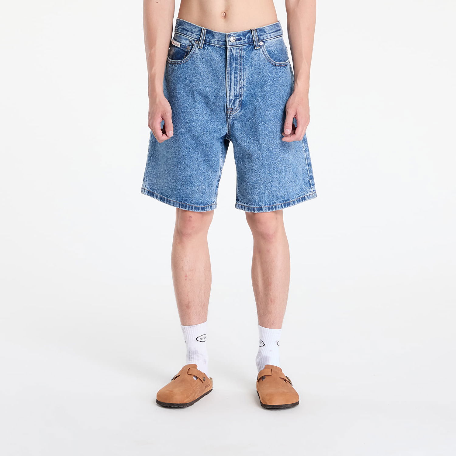 Kratke hlače CALVIN KLEIN Calvin Klein Jeans 90S Mid Stone Shorts Modra | LV04RB931G U1W, 0
