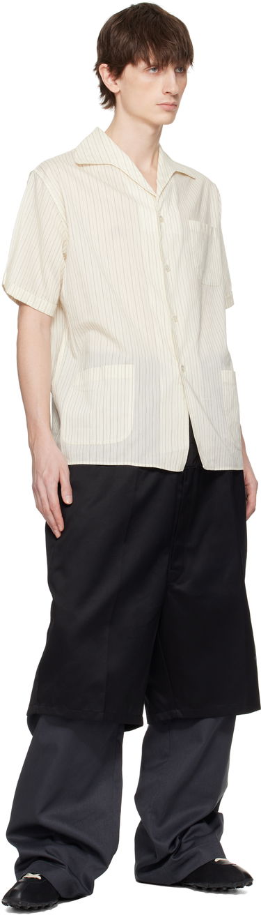 Srajce Maison Margiela Maison Margiela Pinstriped Camp Collar Shirt Bež | S50DR0009 M35276, 3