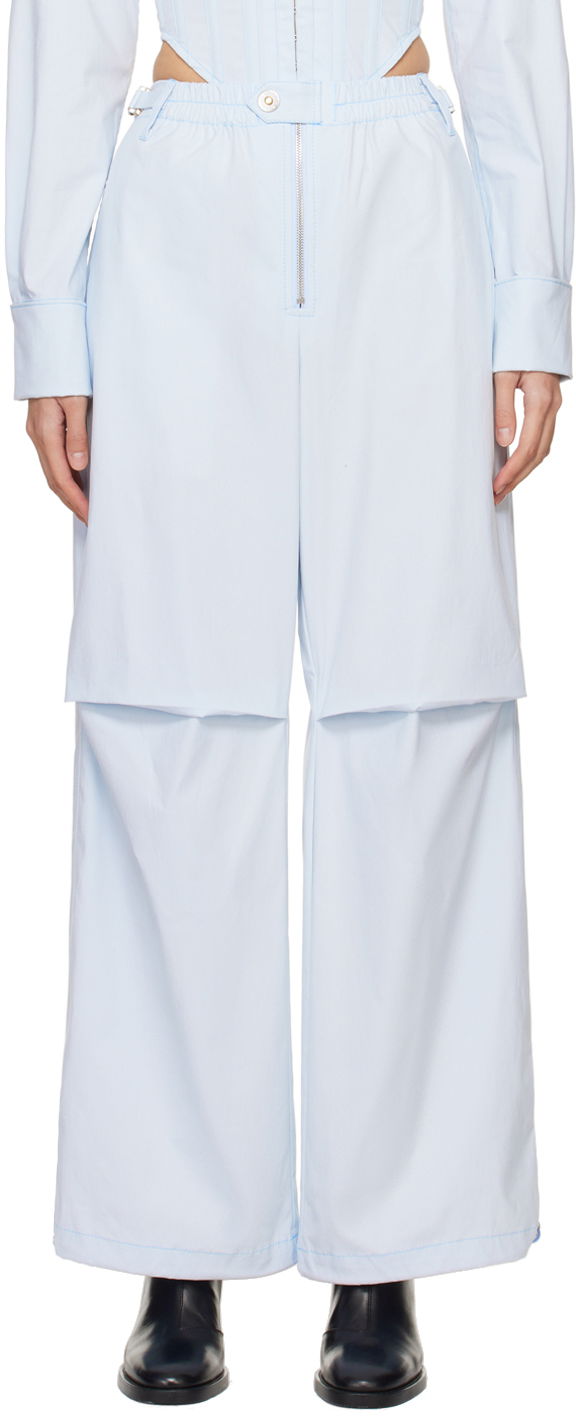 Hlače Dion Lee Flight Zippered Wide-Leg Trousers Modra | C2187PS24