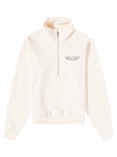 Pulover Sporty & Rich Country Club Quarter Zip Sweatshirt Bela | QZ831CR