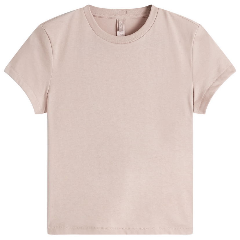 Krop-top SKIMS SKIMS Relaxed Tees Shrunken T-Shirt, Size Large Bež | SS-STT-6128W-FAWN