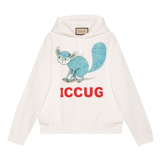 Pulover Gucci Freya Hartas Animal Print Hoodie Bela | 646953-XJDJR-9095