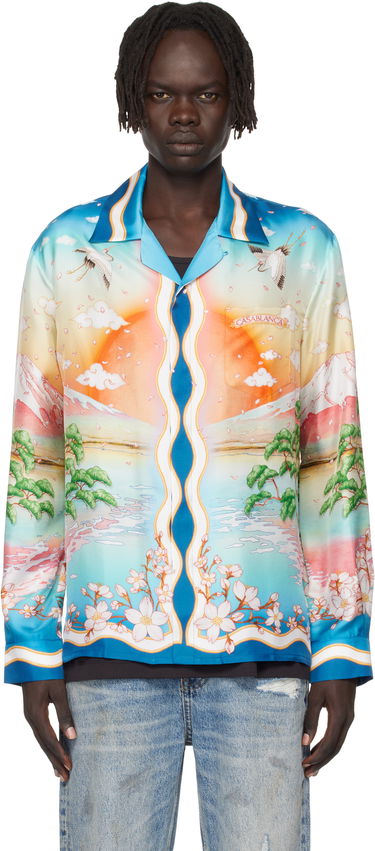 Srajce Casablanca Casablanca 'Tennis Club' Silk Print Long Sleeve Shirt Večbarvna | U-MPF25-SH-006-01, 0