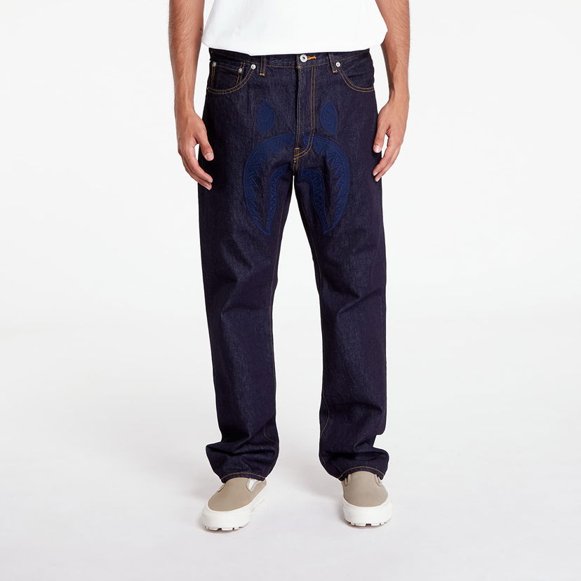 Kavbojke BAPE A BATHING APE Shark 13 Oz Denim Pants Indigo Mornarica | 001DPK801004M ING
