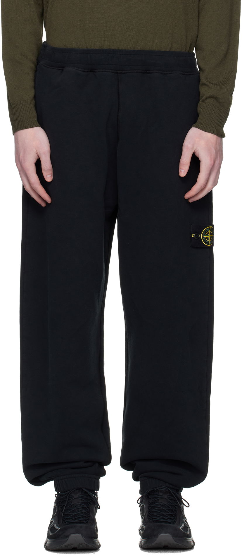 Trenirka Stone Island Stone Island Brushed Organic Cotton Fleece Sweatpants Črna | K2S15 6200004 S0A20
