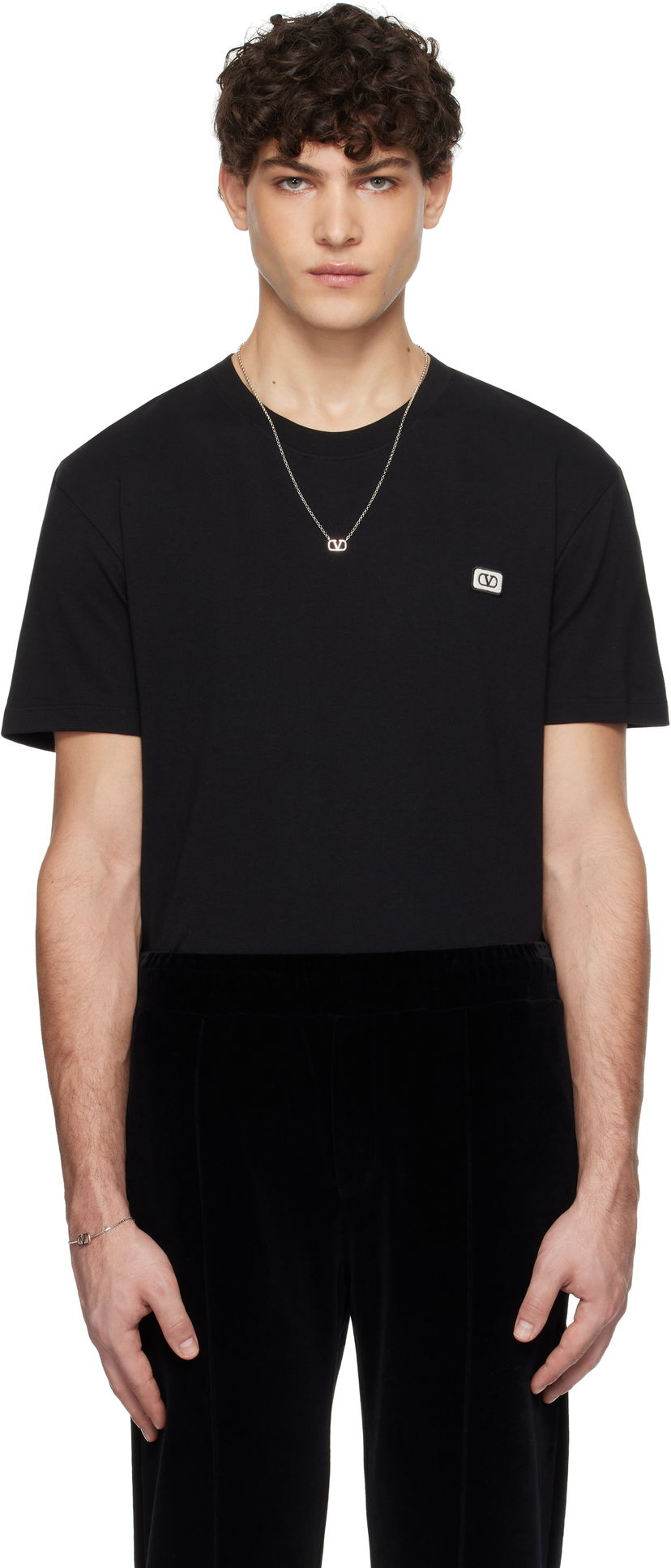 Majica Valentino Patch T-Shirt Črna | 6V3MG10VAQ8