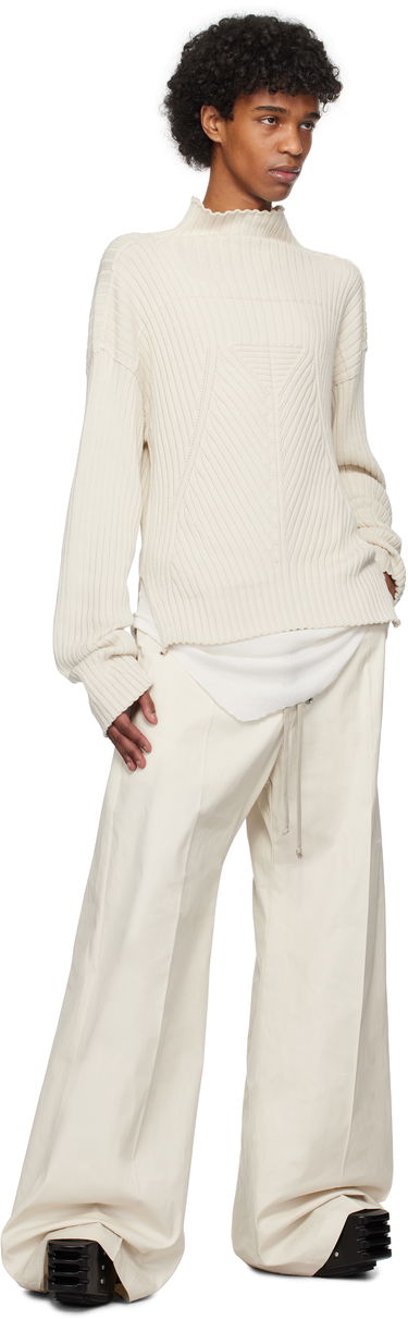 Pleteni pulover Rick Owens Rick Owens Hollywood Tabard Sweater Bež | RU01E5663 KEC, 3