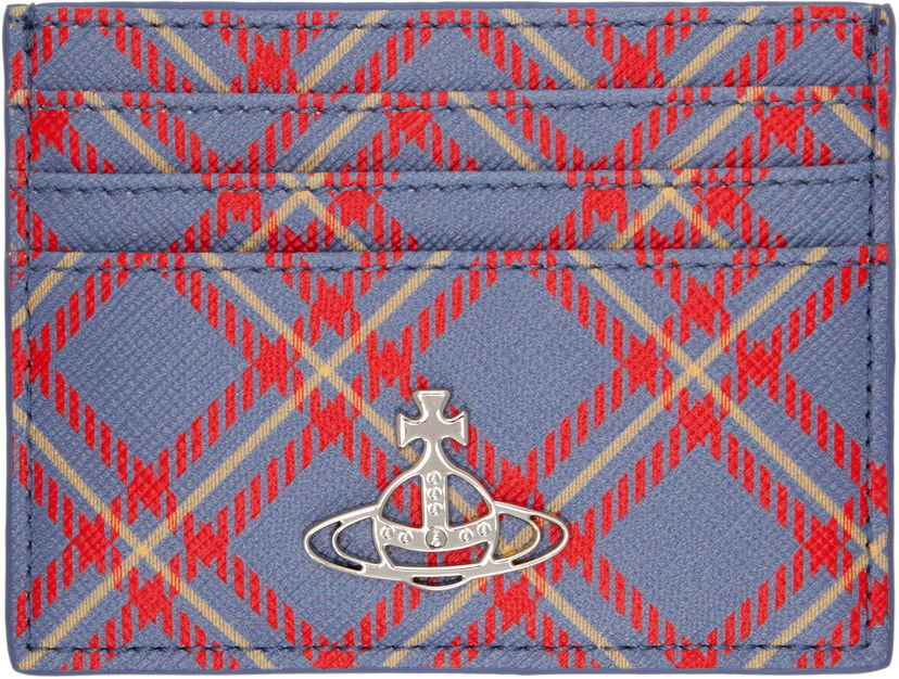 Denarnica Vivienne Westwood Vivienne Westwood Flat Card Holder with Tartan Print Modra | 54030006W-S0022-