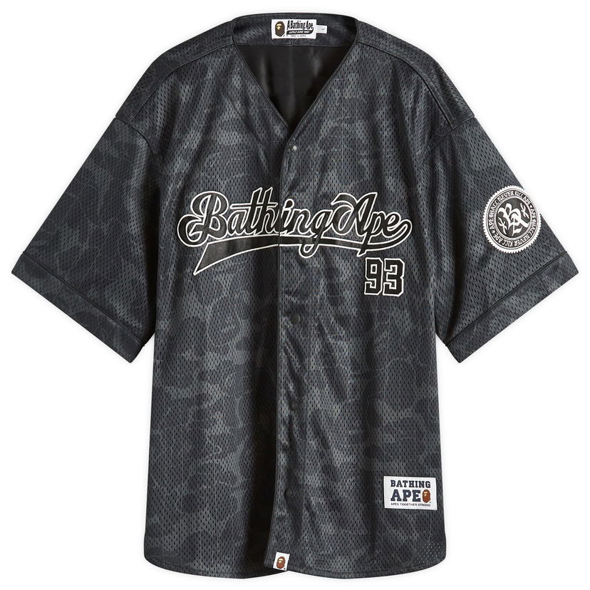 Dres BAPE Bathing Ape Camo Baseball Jersey Črna | 001SRL301003M-BLK