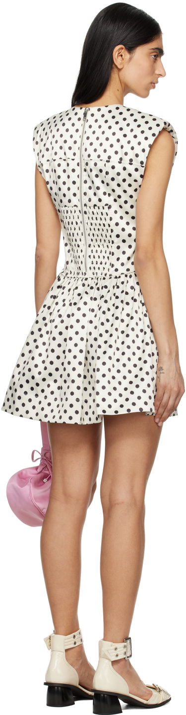 Obleke GANNI GANNI Polka-Dot Satin Corset Minidress Bela | W0363, 2