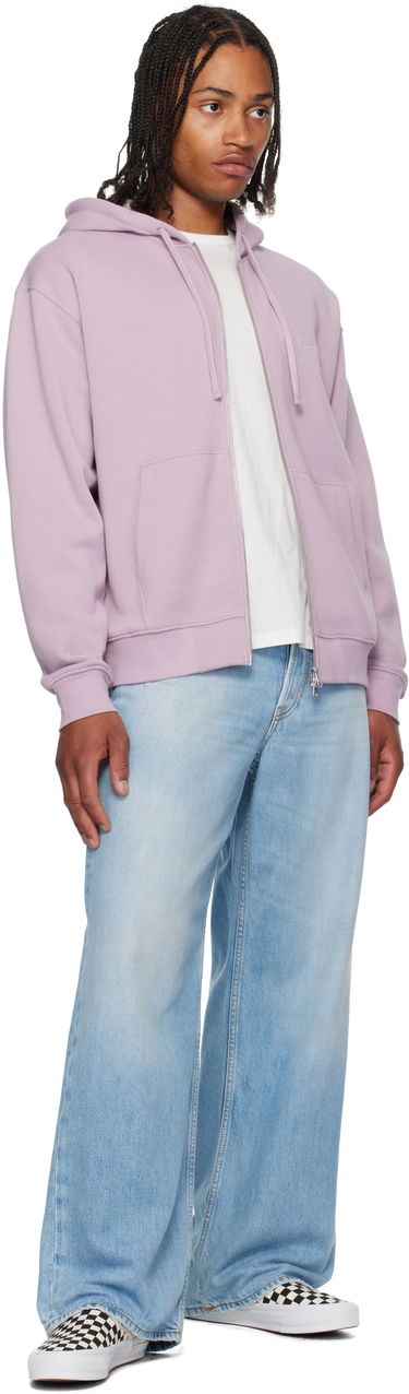 Pulover Dime Cursive Small Logo Zip Hoodie Lila | DIMESU2549MAU, 3