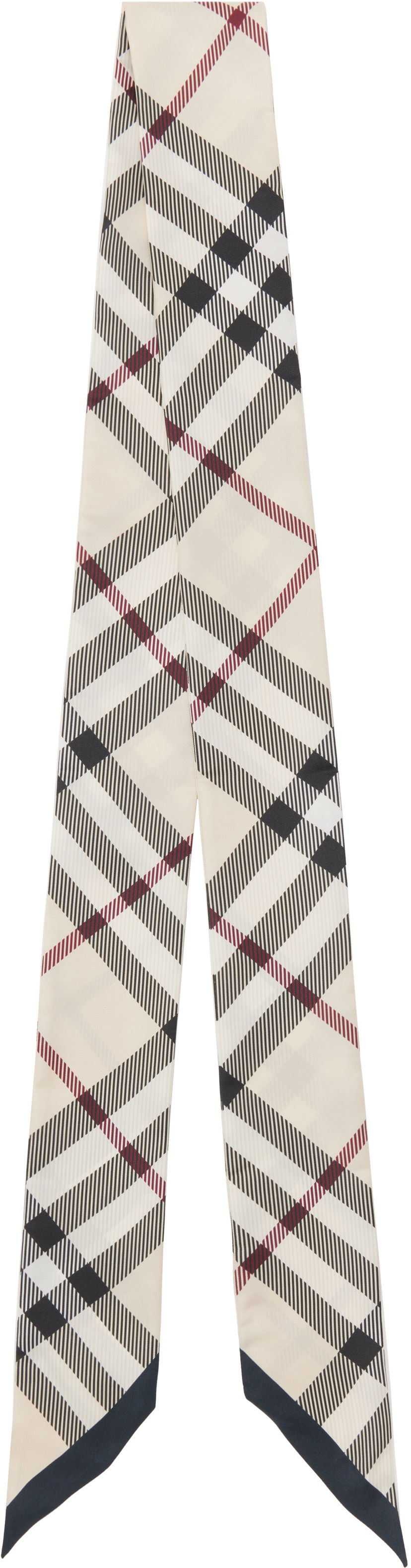Šala Burberry Burberry Skinny Check Silk Scarf Bež | 8095831
