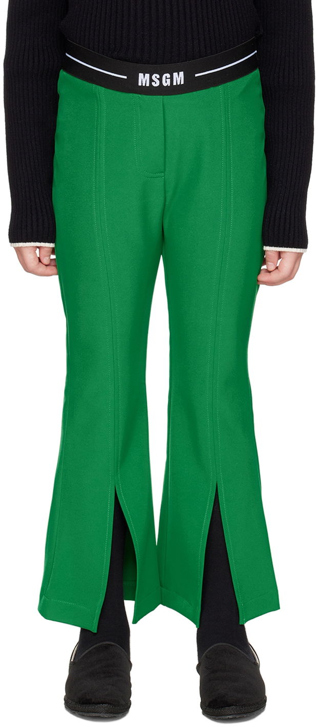 Hlače MSGM MSGM Kids Flared Trousers Zelena | MS029176