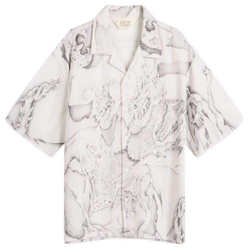 Srajce Brain Dead Brain Dead Dragonspeaker Seersucker Vacation Shirt, Size Large Bela | BDP25T050043-WHT