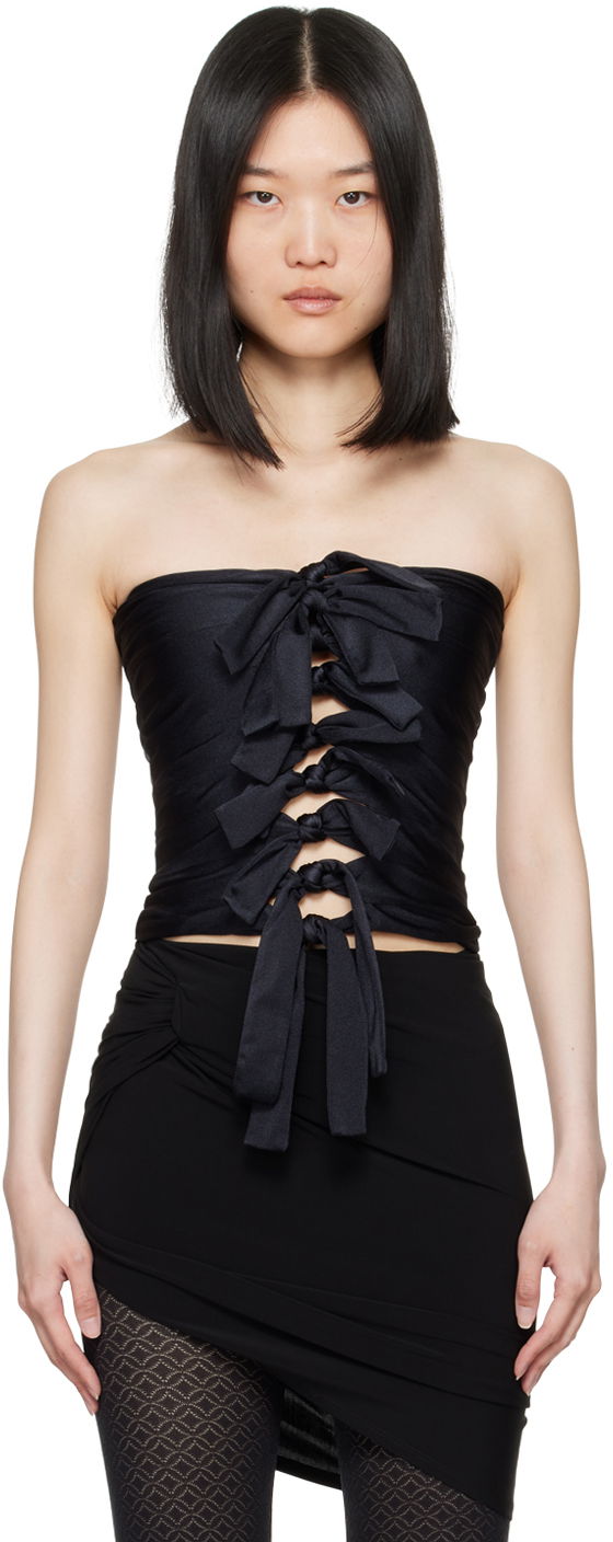 Majica brez rokavov Coperni Coperni Knotted Gala Tube Top Črna | COPT57BIS545