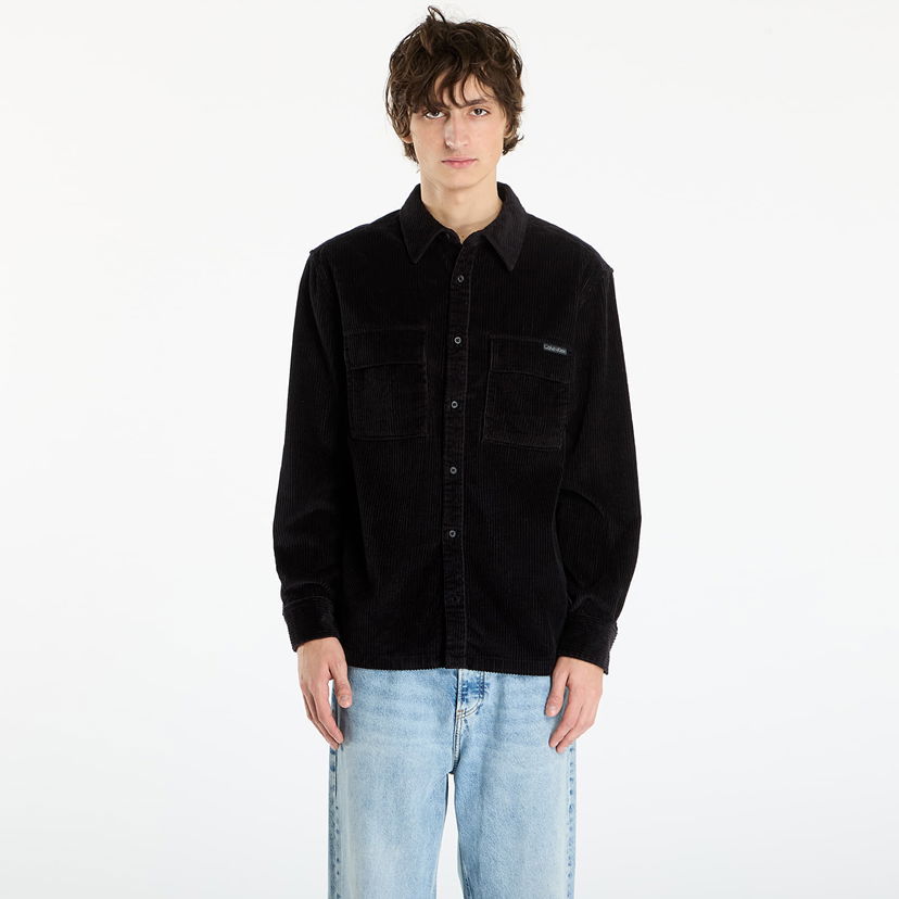 Srajce CALVIN KLEIN Ls Corduroy Pocket Shirt Črna | LV04RD106G UB1
