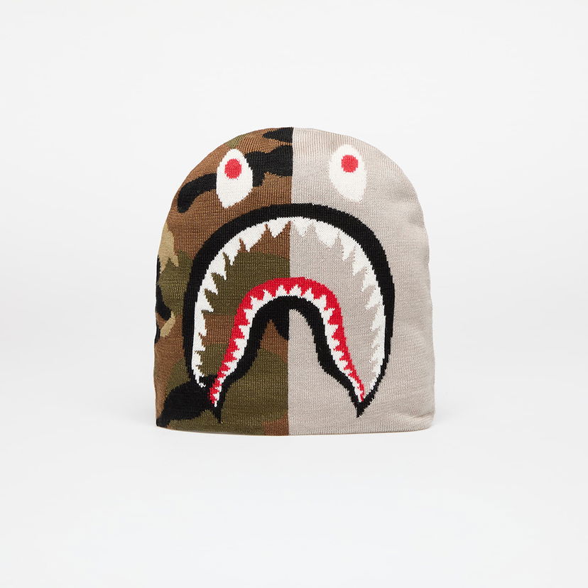 Beanie BAPE Shark Knit Hat Bež | 001HTK701006M GRA