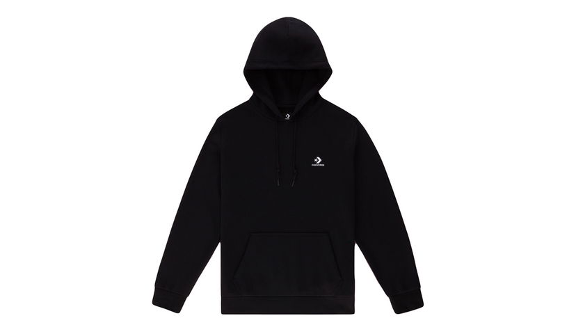 Pulover Converse Embroidered Star Chevron French Terry Pullover Hoodie Črna | 10020343-A01