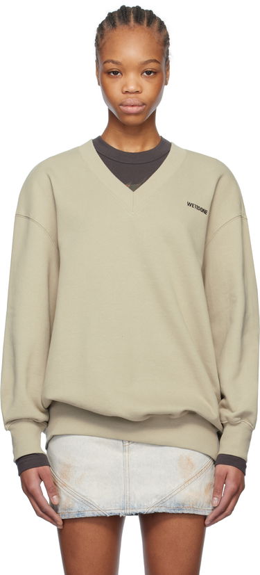 Pleteni pulover We11done We11done Oversized V-Neck Sweatshirt Bež | WD-TS0-25-773-U-KK, 0