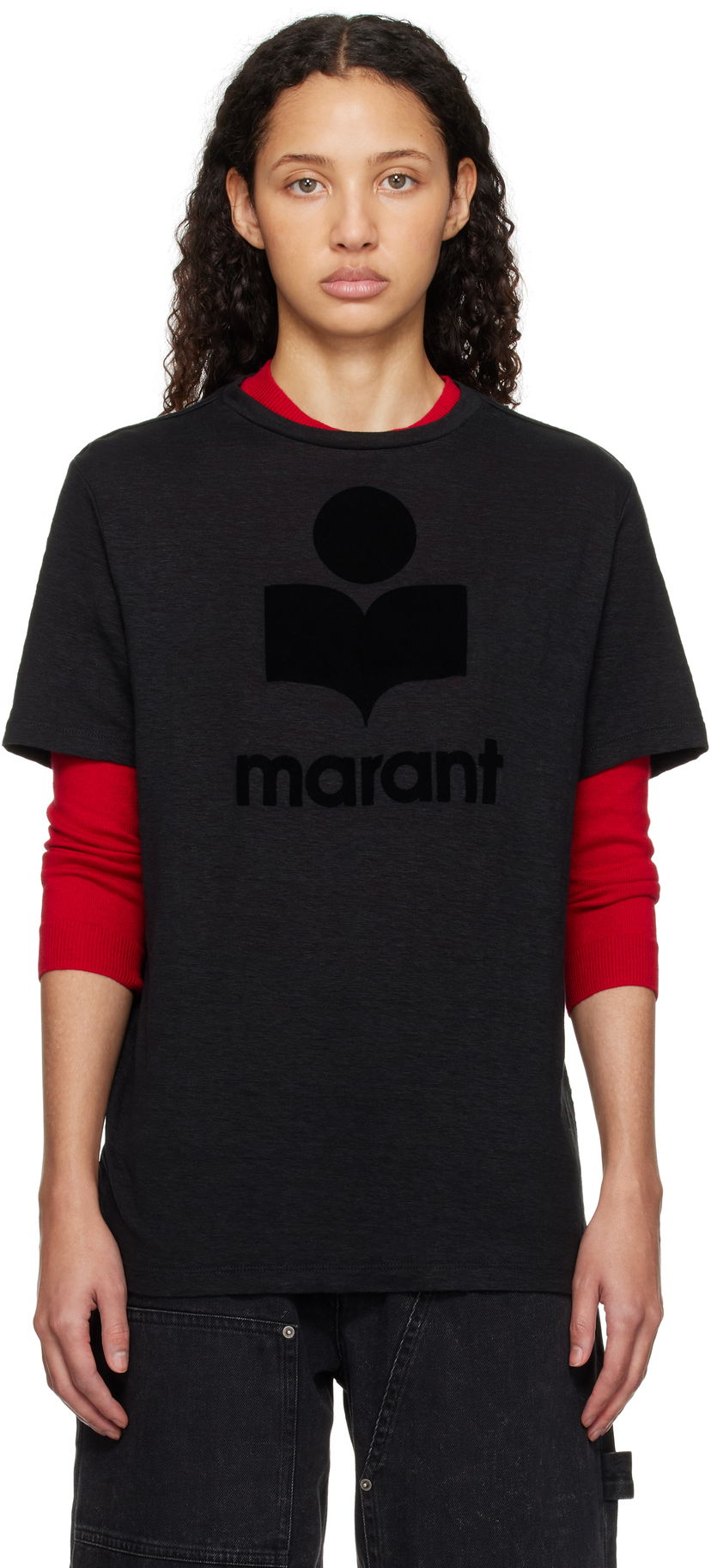 Majica Isabel Marant Étoile Isabel Marant Etoile Zewel T-Shirt Črna | TS0001FB-A1N09E