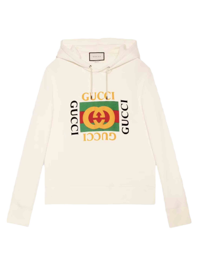 Pulover Gucci Oversize Logo Hoodie Bela | 454585 X5J57 9541