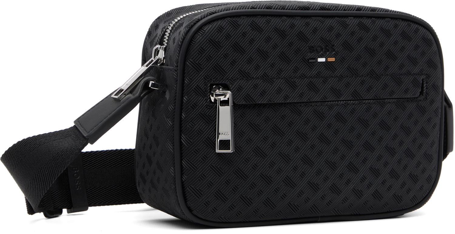 Torba za čez ramo BOSS Embossed Geometric Pattern Crossbody Bag Črna | 50548071, 1