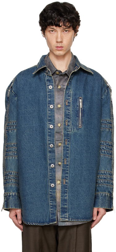 Srajce Feng Chen Wang Feng Chen Wang Zip Denim Jacket Modra | FUF18SR03, 0