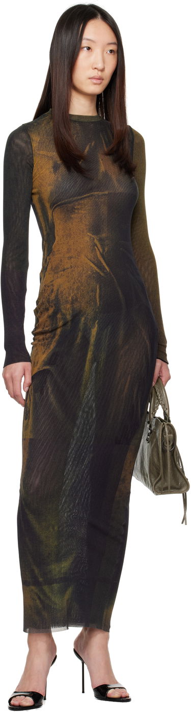 Obleke Jean Paul Gaultier Jean Paul Gaultier Printed Maxi Dress Zelena | 25/03-W-DR027-M004P-4812, 3