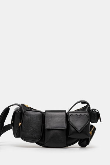 Torbice za okoli pasu Fiorucci Multi-Pocket Leather Waist Bag Črna | U01FPABA123LE04BK01, 0