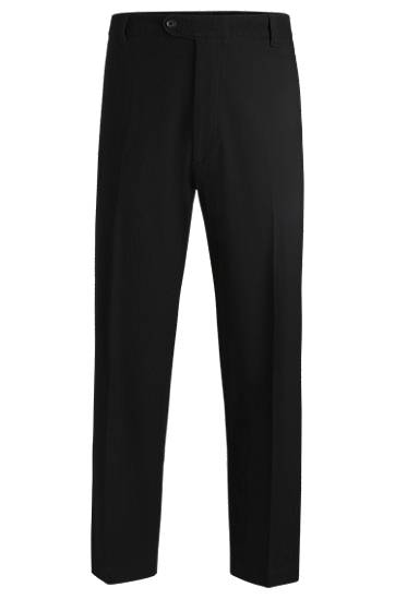 Hlače BOSS Stretch Cotton Dobby Straight-Fit Trousers Črna | 50530860