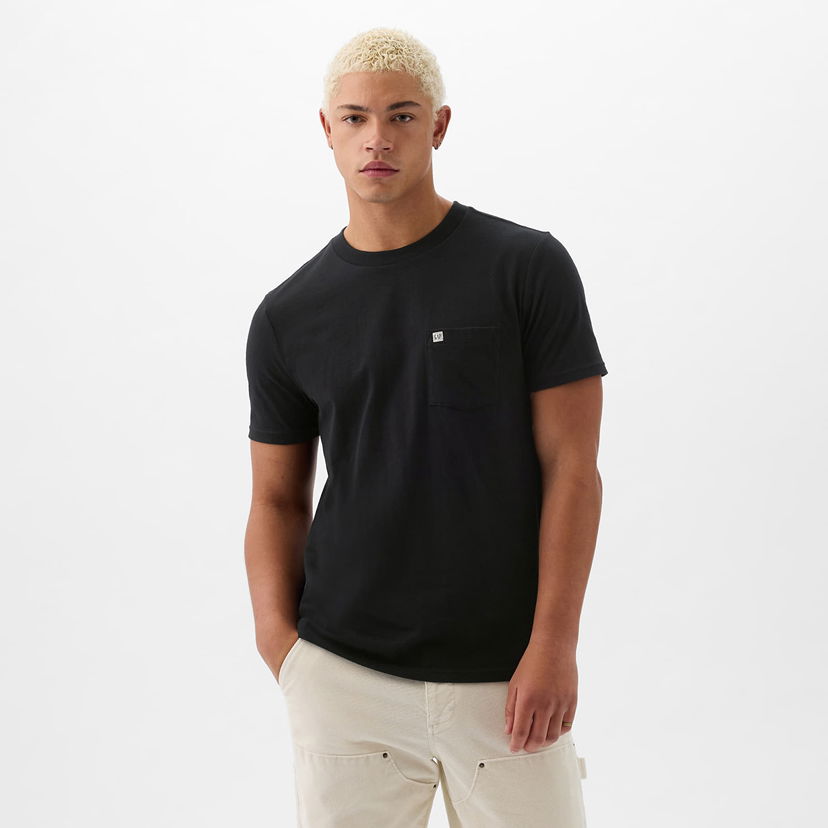 Majica GAP Pocket Micro Logo Tee Black Črna | 857901-05