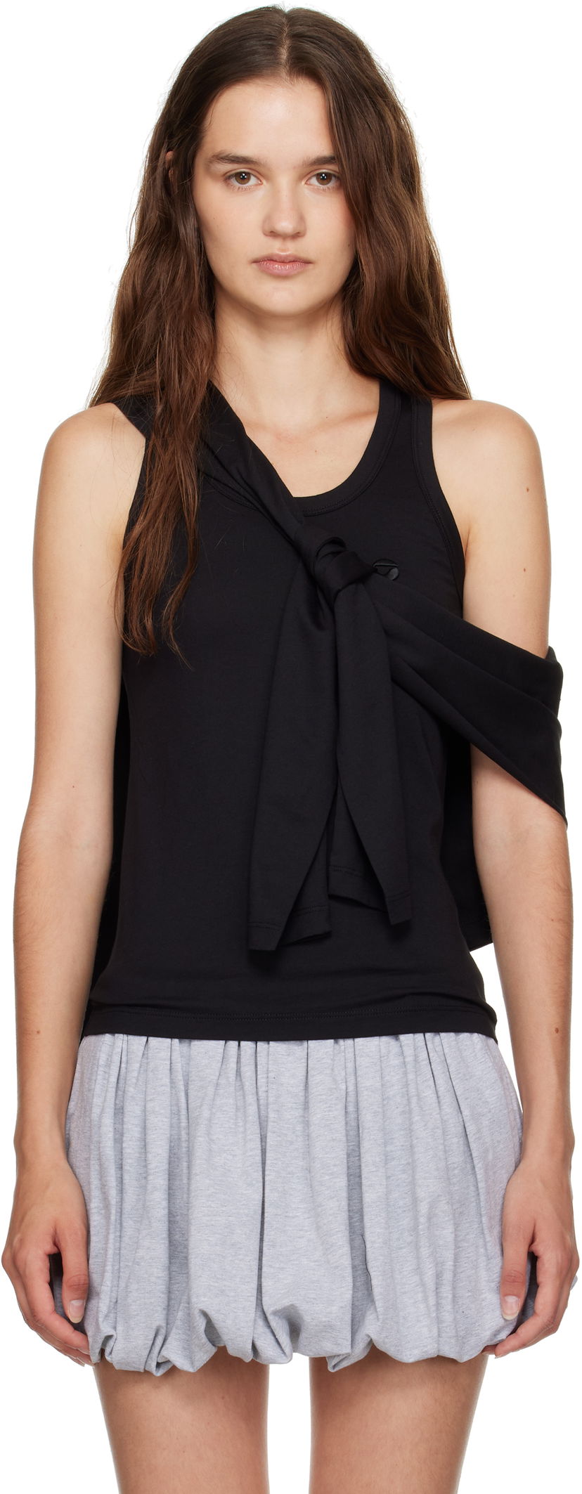 Majica brez rokavov Coperni Coperni Knotted Jersey Tank Top Črna | COPJS161F5009