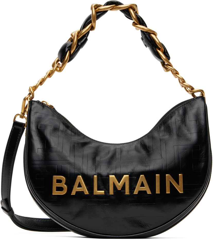 Torbica Balmain Balmain 1945 Soft Moon Shoulder Bag Črna | EN1BQ954LETF